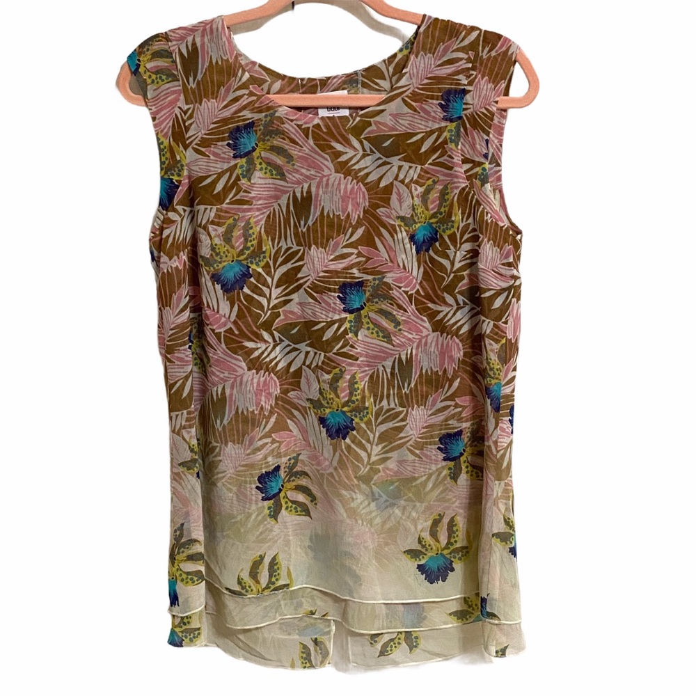 Cabi Chiffon Top Parlor Tropical Orchid 5216 Small